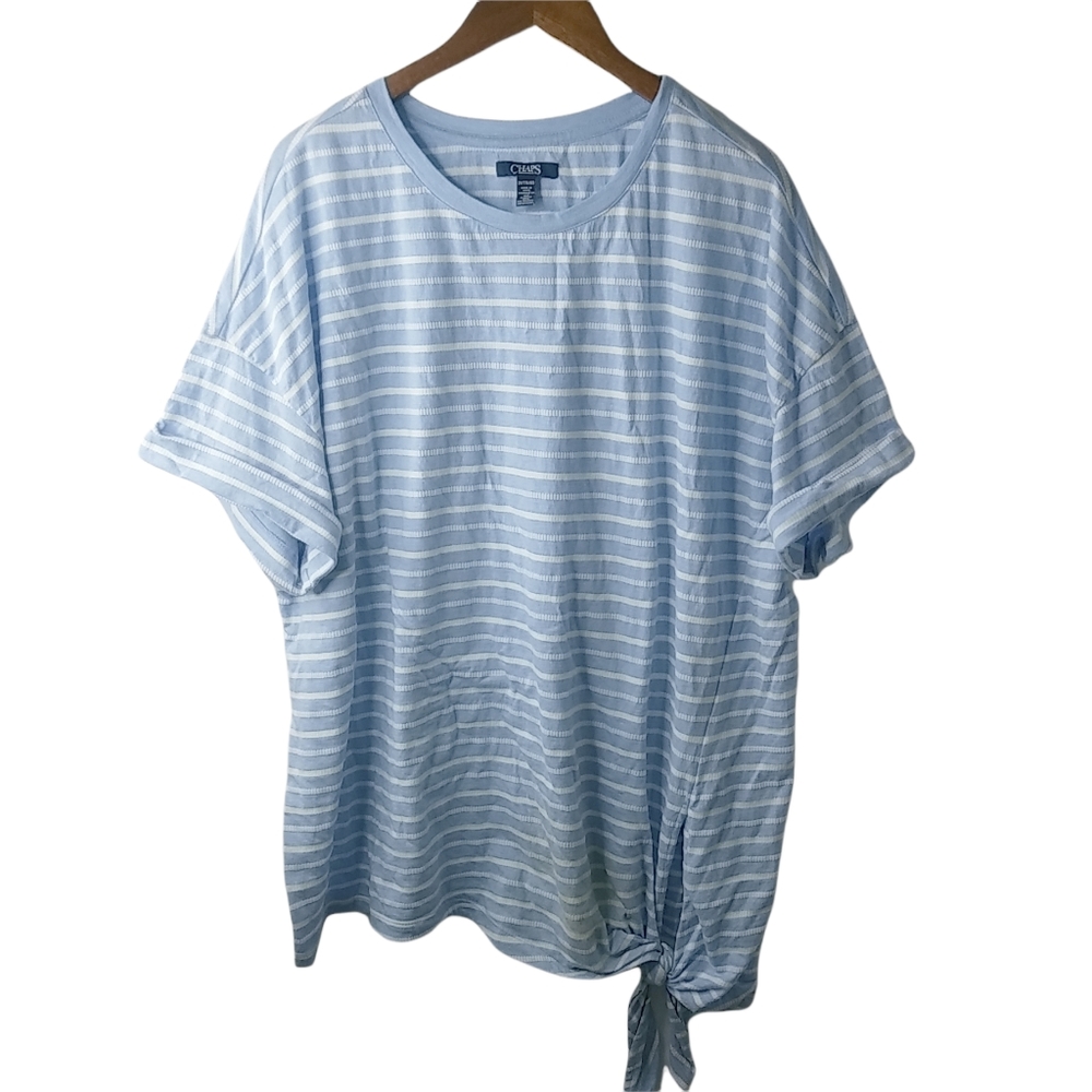 Chaps 2X Bottom Tie Tunic Top Plus
